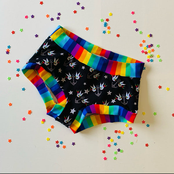 Extra small UK 4-6 Rainbow swallows Scrundies