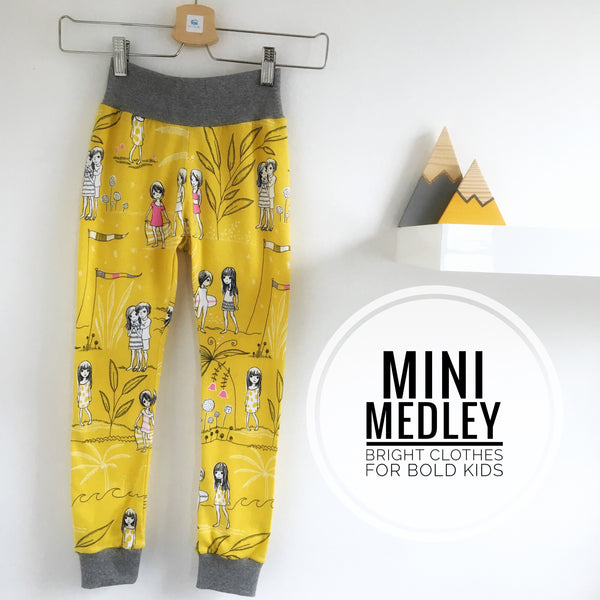 Yellow beach organic baby leggings