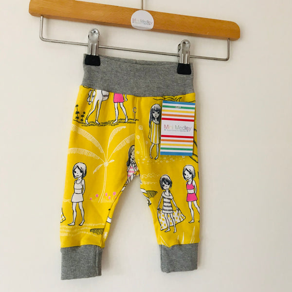 Yellow beach organic baby leggings