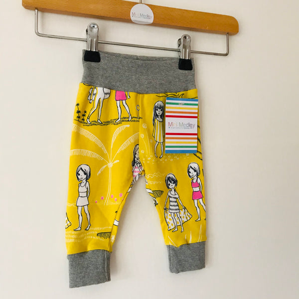 Yellow beach organic baby leggings